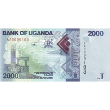 P50a Uganda - 2000 Shillings Year 2010